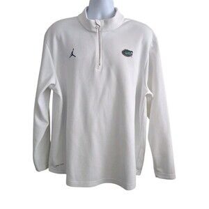 Nike Jordan Florida Gators 1/4 Zip Pullover Mens XXL Team Issued Dri-Fit White